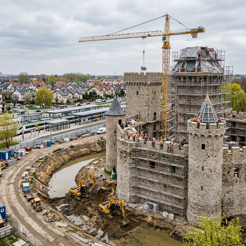 Budowa zamku w Rembertowie